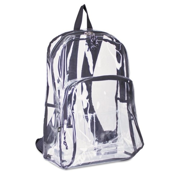 CLEAR BACKPACK Transparent PVC Heavy Duty School Stadium Book See Thru - Picture 6 of 6
